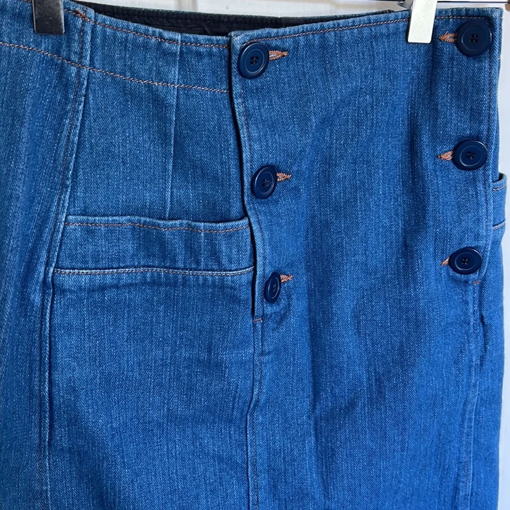 A.P.C. Blue Denim Button-Front Mini Skirt